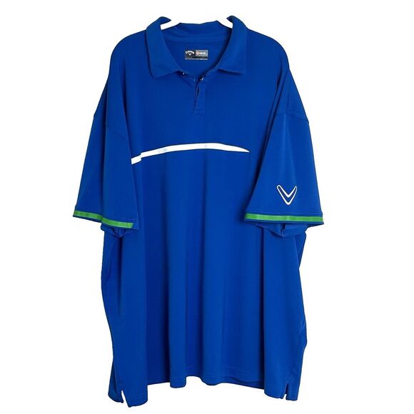 Callaway Polo Shirt Men's 4XL Blue Polyester Golf Casual Short Sleeve‎ Pullover - Picture 1 of 10